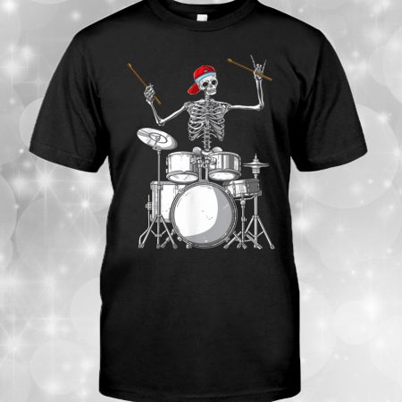 Skeleton Drummer Halloween T-Shirt