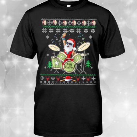Funny Santa Drummer T-Shirt